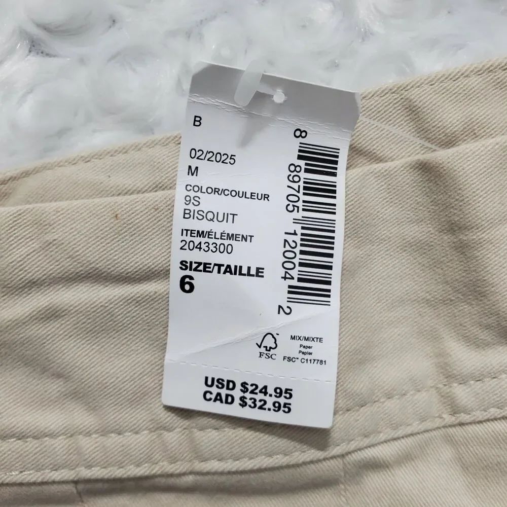 The Children's Place 2043300 Girls Pleated Uniform Skort Size 6 Beige